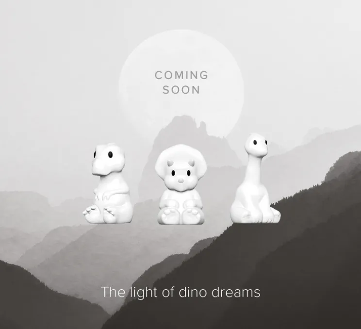 Lampe, Baladeuse, First Light Giants Dino, Mira Triceratops, blanc, LED, dim, 2 700K, 100lm, L24cm, H14cm - Mr Maria