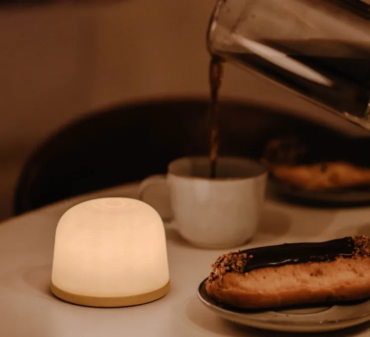 Lampe, Baladeuse, Fondant set de 3, chêne, IP65, LED, dim, 2700K, 100 lm, Ø26cm, H8,5cm - Atelier Pierre