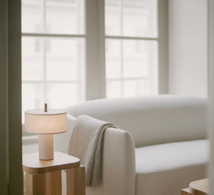 Lampe, Baladeuse, Margin, beige, LED, dim, 2500-2700-3000K, 220 lm, Ø23cm, H31cm - New Works