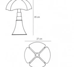 Lampe, baladeuse, MINI PIPISTRELLO SANS FIL, blanc, LED, Ø27cm, H35cm - Martinelli Luce