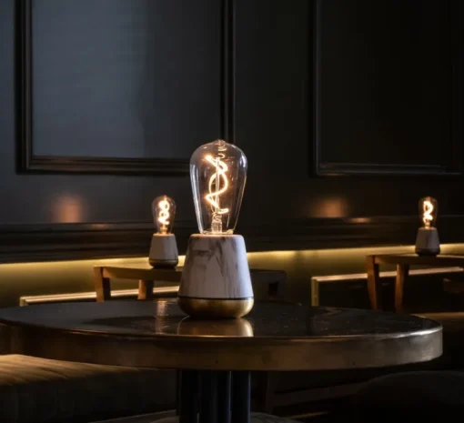 Lampe, Baladeuse, One, marbre blanc, Ø8,5cm, H19,5cm - Humble
