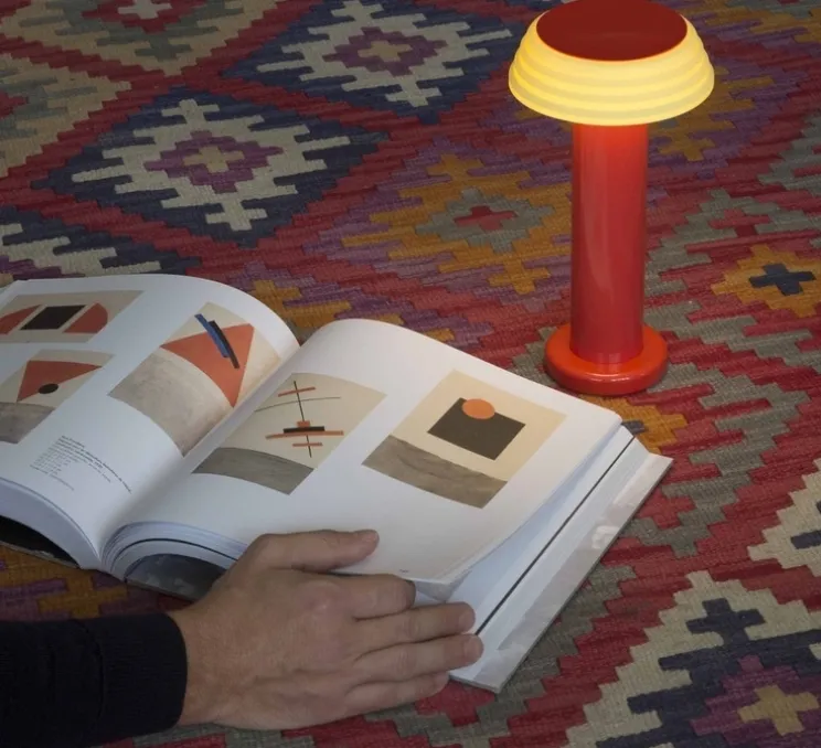 Lampe, Baladeuse, PL1-Red, rouge, jaune, LED, dim, 2800K, 250lm, Ø13cm, H24cm - Sowden