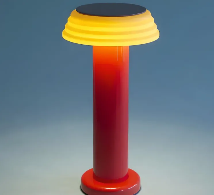 Lampe, Baladeuse, PL1-Red, rouge, jaune, LED, dim, 2800K, 250lm, Ø13cm, H24cm - Sowden