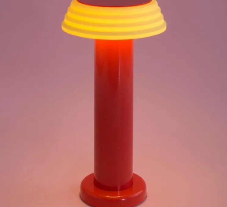 Lampe, Baladeuse, PL1-Red, rouge, jaune, LED, dim, 2800K, 250lm, Ø13cm, H24cm - Sowden