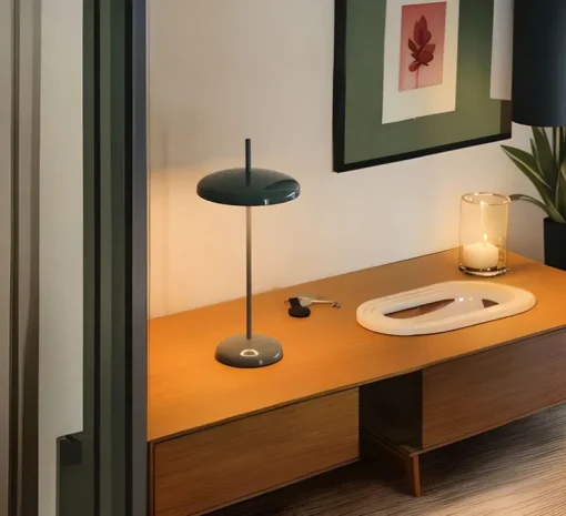Lampe, Baladeuse, Porte, bleu gris, IP43, LED, dim, 2300-2700-3000K, 400 lm, Ø16cm, H35cm - Nexia