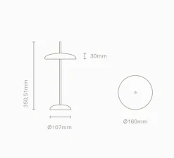 Lampe, Baladeuse, Porte, Jaune miel, IP43, LED, dim, 2300-2700-3000K, 400 lm, Ø16cm, H35cm - Nexia