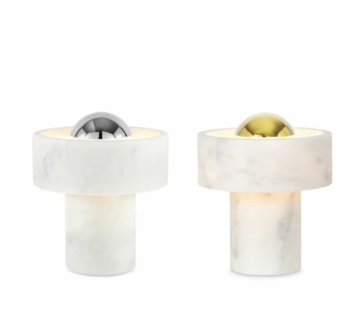 Lampe, Baladeuse, Stone, argent, LED, dim, 3000K, 160 lm, Ø19cm, H28cm - Tom Dixon