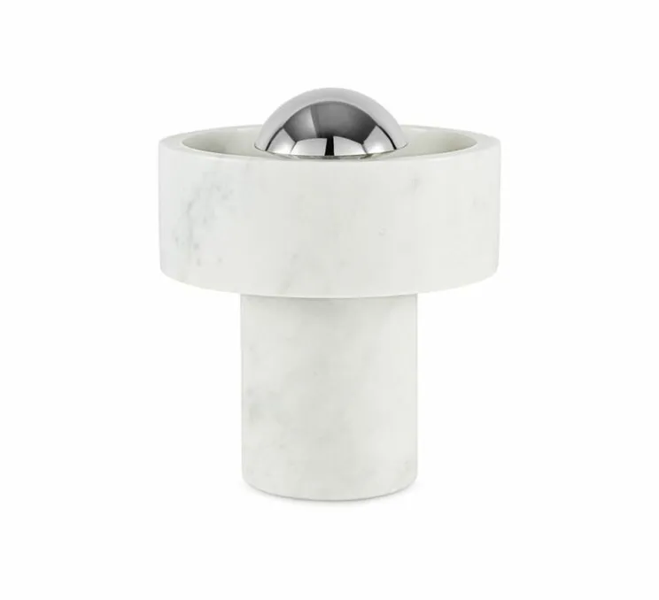 Lampe, Baladeuse, Stone, argent, LED, dim, 3000K, 160 lm, Ø19cm, H28cm - Tom Dixon