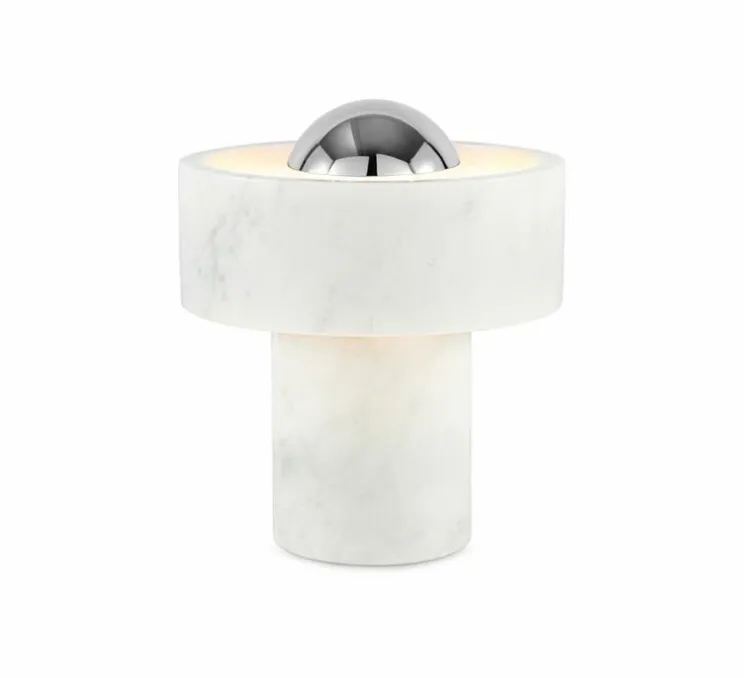Lampe, Baladeuse, Stone, argent, LED, dim, 3000K, 160 lm, Ø19cm, H28cm - Tom Dixon