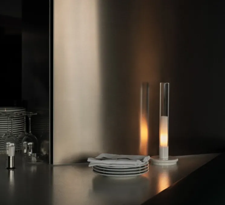 Lampe, Baladeuse, Sylvestrina, blanc, IP44, LED, dim, 2200K, 55 lm, Ø11,3cm, H35,5cm - Santa & Cole