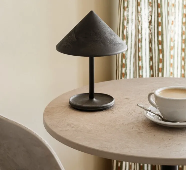 Lampe, Baladeuse, Terra, noir, marc de café recyclé, IP44, LED, dim, 2700K, 230 lm, Ø17,5cm, H25cm - Mater