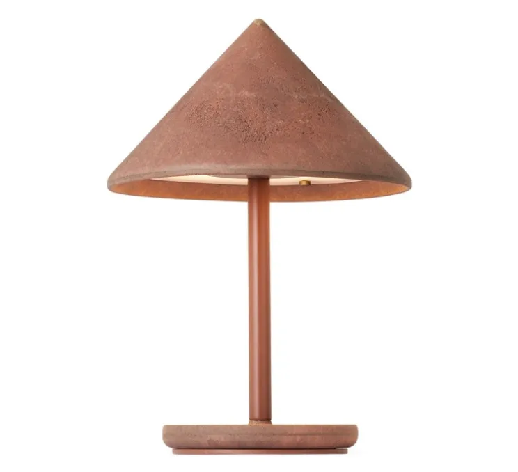 Lampe, Baladeuse, Terra, rouge rouille, marc de café recyclé, IP44, LED, dim, 2700K, 230 lm, Ø17,5cm, H25cm - Mater