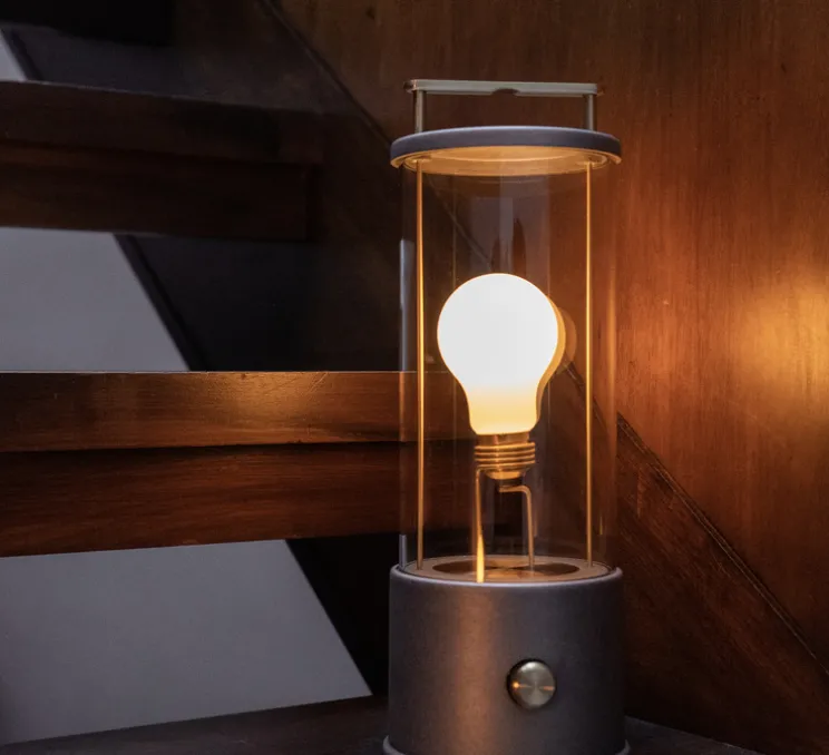 Lampe, Baladeuse, The Rugged Muse, argent, IP65, 2800K, 400lm, Ø12,5cm, H33,8cm - Tala