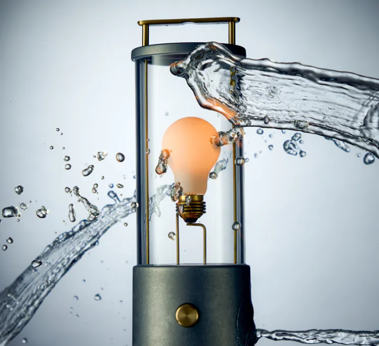 Lampe, Baladeuse, The Rugged Muse, argent, IP65, 2800K, 400lm, Ø12,5cm, H33,8cm - Tala