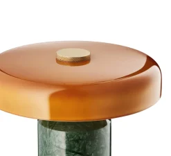 Lampe, Baladeuse,Trip, Indian Green, Marbre vert, opaline ambre, IP44, LED, dim, 3000K, Ø17cm, H21cm - Design by us
