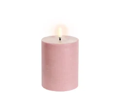 Lampe Bougie, Rustic Pillar, dusty rose, Ø7,8cm, H10cm, LED, dim, 2400K, 6 lm-Uyuni
