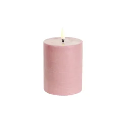 Lampe Bougie, Rustic Pillar, dusty rose, Ø7,8cm, H10cm, LED, dim, 2400K, 6 lm-Uyuni