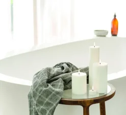 Lampe Bougie, Smooth Pillar, blanc nordique, Ø7,8cm, H10cm, LED, dim - UYUNI