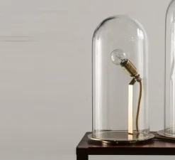 Lampe cloche, Speak up!, transparent, base laiton, H33cm - Ebb and Flow