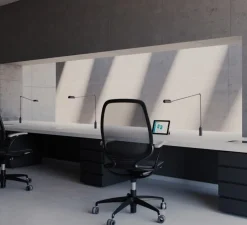 Lampe de bureau, Daphine Cilindro Led, Noir soft touch, LED, 2700K, 622 lm, Ø3cm, H88cm - Lumina