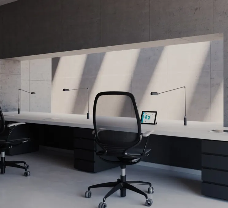 Lampe de bureau, Daphine Cilindro Led, Noir soft touch, LED, 2700K, 622 lm, Ø3cm, H88cm - Lumina