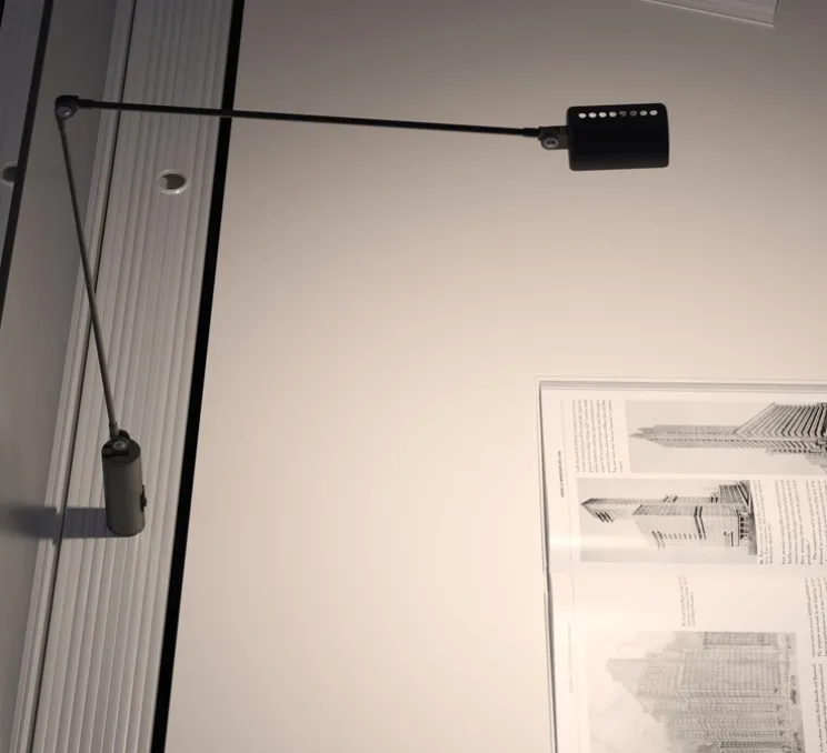 Lampe de bureau, Daphine Cilindro Led, Noir soft touch, LED, 2700K, 622 lm, Ø3cm, H88cm - Lumina