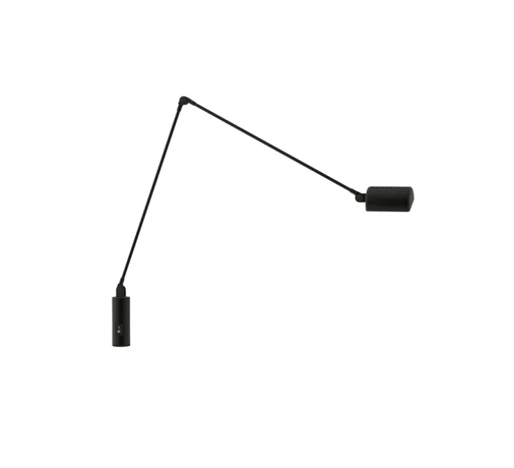 Lampe de bureau, Daphine Cilindro Led, Noir soft touch, LED, 2700K, 622 lm, Ø3cm, H88cm - Lumina