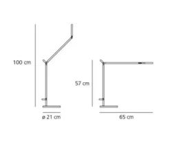 Lampe de bureau, Demetra Table - Body Lamp, noir, LED, 3000K, 726lm, L31cm, H35cm - Artemide