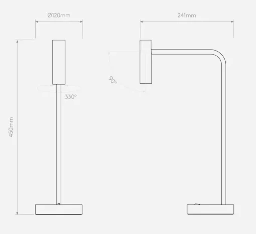 Lampe de bureau, Enna Desk Led, nickel, LED, 2700K, 124 lm, L12cm, H45cm - Astro