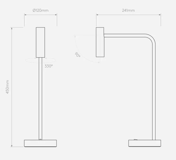 Lampe de bureau, Enna Desk Led, or mat, LED, 2700K, 124 lm, L12cm, H45cm - Astro