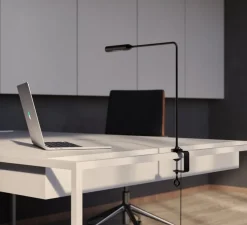 Lampe de bureau, Flo Clamp, Black Soft Touch, LED, dim, 2700K, 302 lm, L39cm, H43cm - Lumina