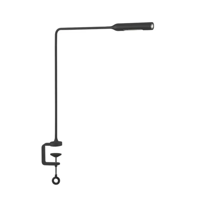 Lampe de bureau, Flo Clamp, Black Soft Touch, LED, dim, 2700K, 302 lm, L39cm, H43cm - Lumina