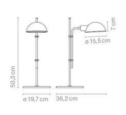 Lampe de bureau, Funiculi, gris, Ø15,5cm, H50,3cm - Marset