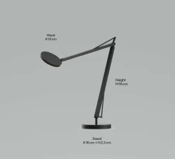 Lampe de bureau, John, sable, LED, dim, 3500K, 1000 lm, L16cm, H55cm - GRAU