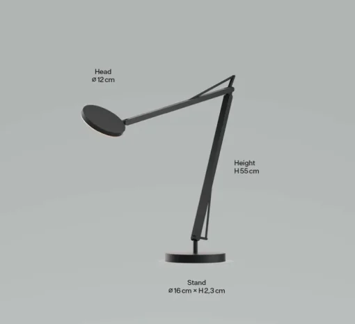 Lampe de bureau, John, sable, LED, dim, 3500K, 1000 lm, L16cm, H55cm - GRAU