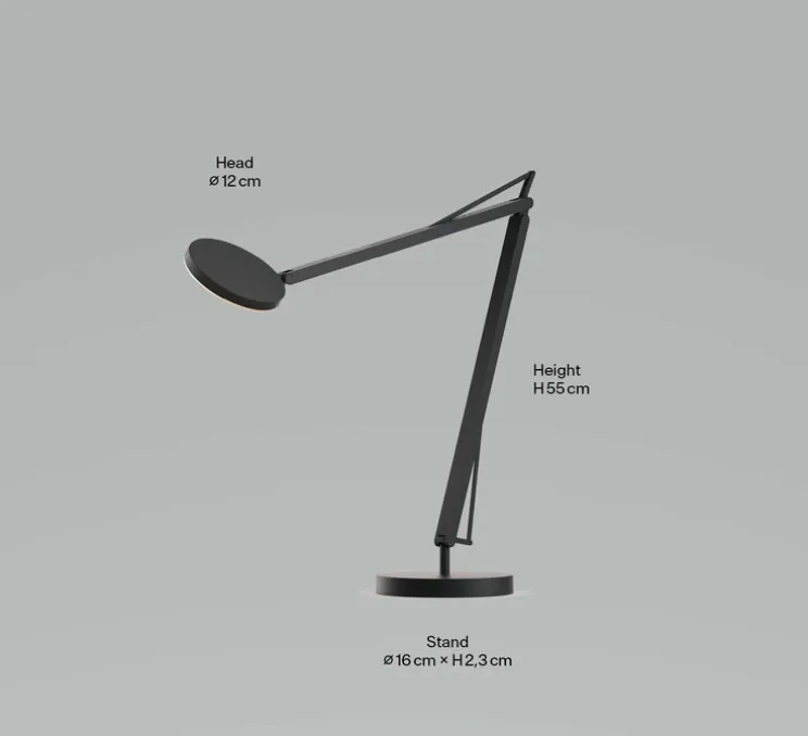 Lampe de bureau, John, sable, LED, dim, 3500K, 1000 lm, L16cm, H55cm - GRAU