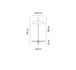 Lampe de bureau, Mayfair Mini, boulonné sans socle, blanc chaud, LED, 2700K, 223 lm, Ø20cm, H38cm - Vibia