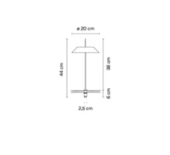 Lampe de bureau, Mayfair Mini, boulonné sans socle, terracotta, LED, 2700K, 223 lm, Ø20cm, H38cm - Vibia