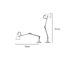 Lampe de bureau, Original 1227 Brass, noir, Ø14cm H49cm- Anglepoise
