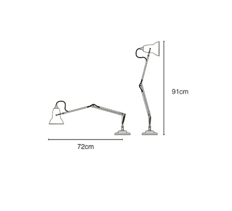 Lampe de bureau, Original 1227 Brass, noir, Ø14cm H49cm- Anglepoise