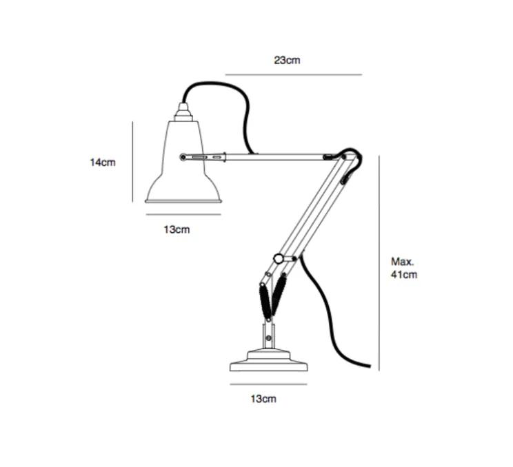 Lampe de bureau, Original 1227 Mini, gris clair, L36cm, H48cm - ANGLEPOISE