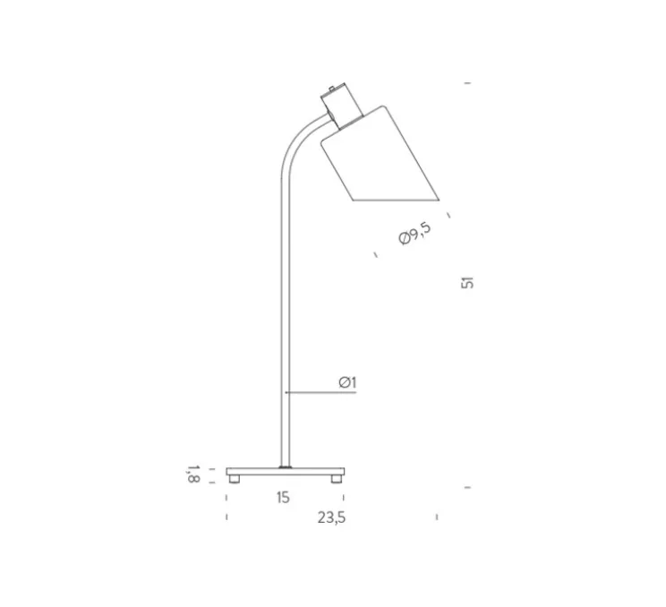 Lampe de bureau, réédition de Charlotte Perriand, vert, L15cm, H51cm - Nemo Lighting