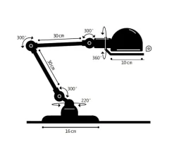 Lampe de bureau, Signal 2 bras, SI333, vert herbe, brillant, Ø16cm, H60cm - Jieldé