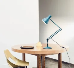 Lampe de bureau, Type 75, bleu saxon, Margaret Howell, Ø14cm, H57cm - Anglepoise
