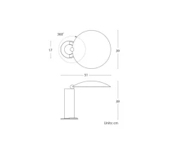 Lampe de bureau, Washington, édition limitée, cuivre, LED, 2700K, 900 lm, L39cm, H39cm - Lumen Center Italia