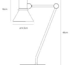 Lampe de bureau,TYPE 80, gris clair mat, L32cm, H48cm - Anglepoise
