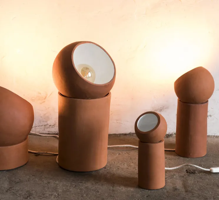 Lampe de sol, Terra Light M, terracotta, Ø16,5cm, H39cm - Serax