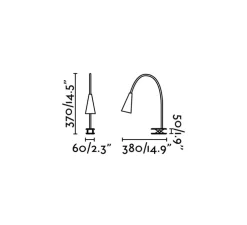 Lampe pince, Lena, blanc, LED, 120lm, 3000k, Ø6cm, H37cm - Faro