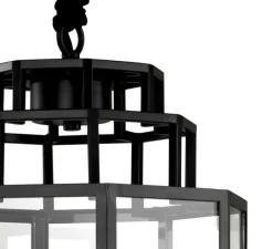 Lanterne, Monticello M, noir, verre transparent , Ø32,5cm, H69cm - Eichholtz