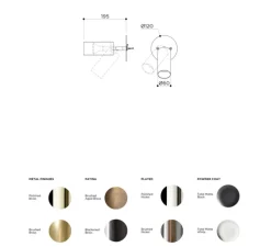 Liseuse, Applique murale, Book XL, laiton brossé, L19cm, Ø6cm - Contain